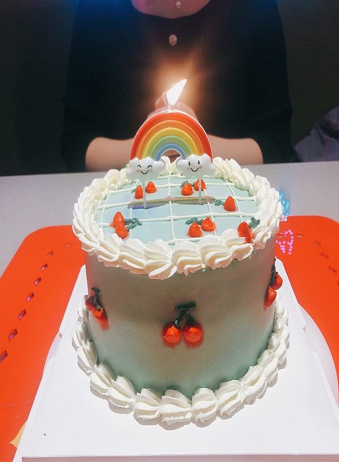 Aprildecember Cute Birthday Candle, Rainbow Cake Topper Cake Decoration Candle - Image 5